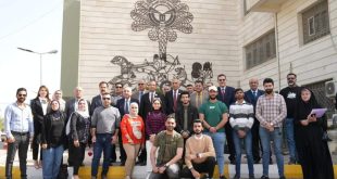 افتتاح جدارية العربة الآشورية في مبنى رئاسة الجامعة التقنية الوسطى