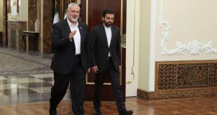 هنية إلى طهران اليوم للقاء وزير الخارجية ومسؤولين إيرانيين