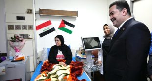 صور.. السوداني يتفقد الجرحى الفلسطينيين الراقدين بمدينة الطب في بغداد.