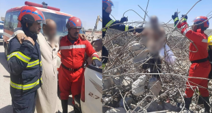 فرق الإنقاذ تحرر رجلاً عالقاً بين قضبان التسليح في صلاح الدين