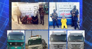 ضبط 4 عجلات مخالفة محملة بالحنطة واعتقال سائقِيها ببغداد