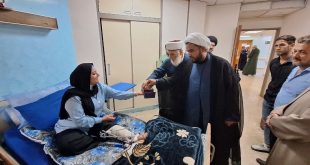 وفد من الشخصيات الدينية يتفقد حال الجرحى الفلسطينيين في مدينة الطب ببغداد