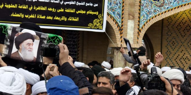 تشييع مهيب للسيد هادي السيستاني إلى مثواه الأخير داخل الصحن الحيدري المقدس